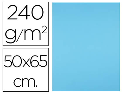 CARTULINA LIDERPAPEL 50X65 CM 240G/M2 AZUL TURQUESA
