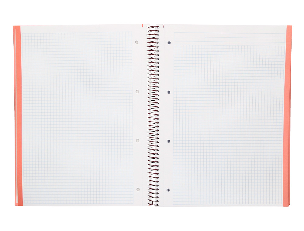 CUADERNO ESPIRAL NAVIGATOR A4 MICRO TAPA FORRADA 80H 80GR CUADRO 5MM 1 BANDA COLOR CORAL