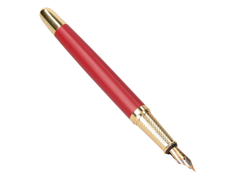 PLUMA Y ESTUCHE BELIUS SOIREE COLOR ART DECO GRANATE Y DORADO TINTA AZUL CAJA DE DISEO
