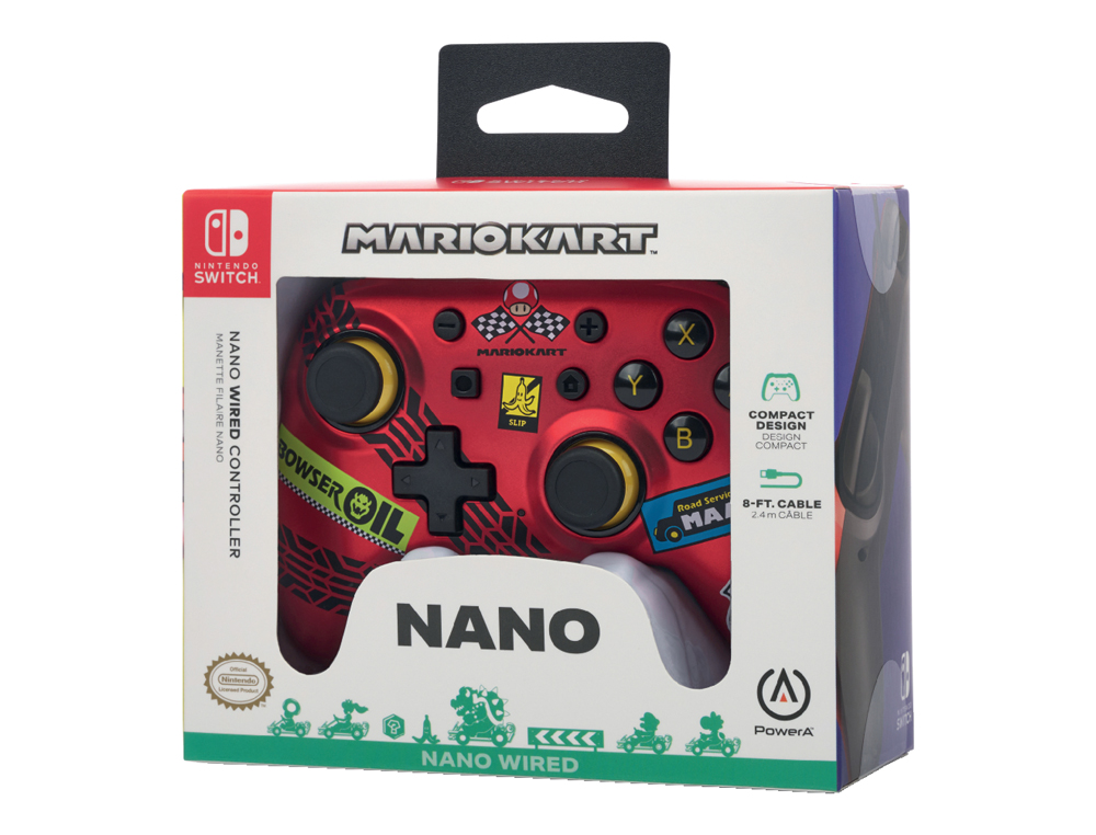 MANDO POWER A CON CABLE NANO PARA NINTENDO SWITCH MARIO KART RACER RED