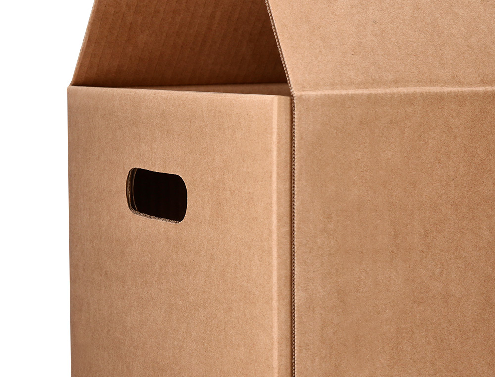 CAJA PARA EMBALAR Q-CONNECT AMERICANA CON FONDO AUTOMATICOY ASAS CARTON CANAL SIMPLE 5 MM COLOR KRAFT 500X400X300 MM