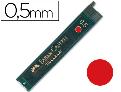 MINAS FABER COLOR 9085 0,5 MM ROJA ESTUCHE DE 12 MINAS