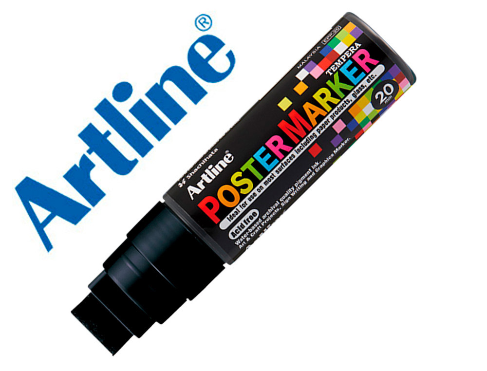 ROTULADOR ARTLINE POSTER MARKER EPP-20 PUNTA RECTANGULAR 20 MM COLOR NEGRO