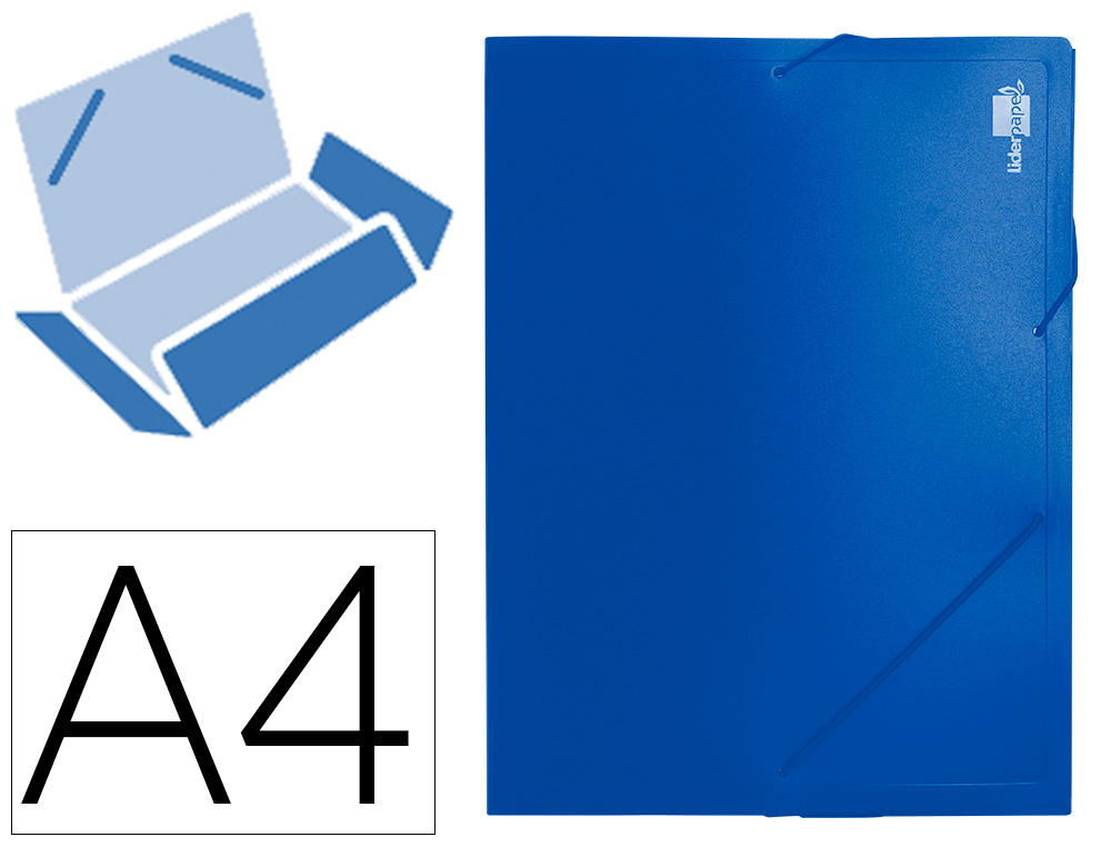 CARPETA LIDERPAPEL PORTADOCUMENTOS 36902 POLIPROPILENO DIN A4 AZUL LOMO 50 MM