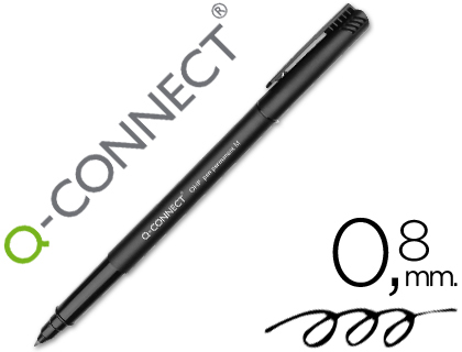ROTULADOR Q-CONNECT RETROPROYECCION PUNTA FIBRA MEDIA REDONDA 0.8 MM PERMANENTE NEGRO