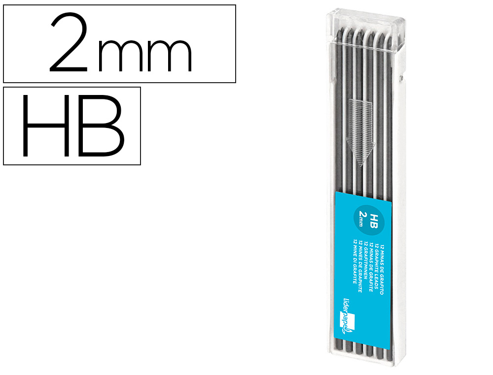 MINAS LIDERPAPEL GRAFITO 2 MM ESTUCHE DE 12 MINAS